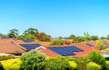 Solar panels on Australian house rooftops